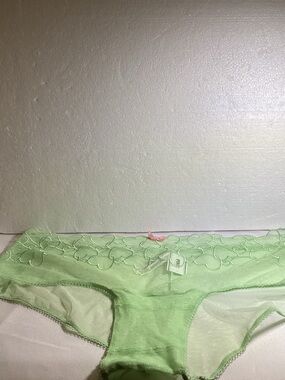 PINK Victoria's Secret Light Green Lace Bikini Panty